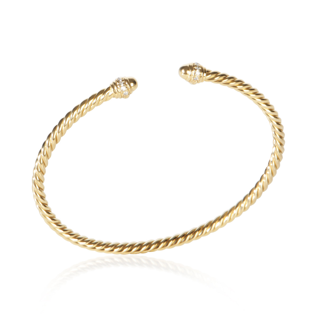 David Yurman Yellow Gold Diamond Cablespira Bracelet 5