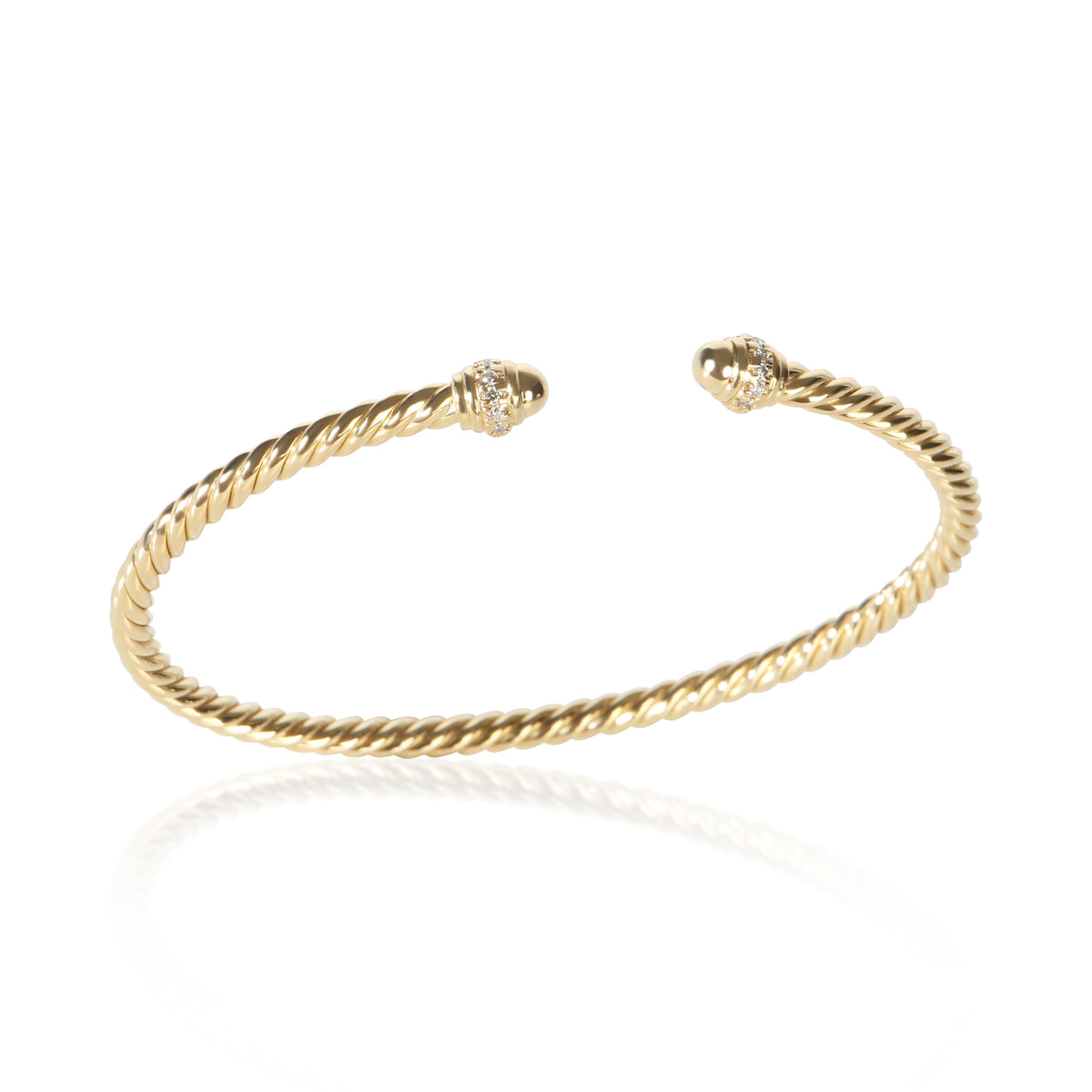 David Yurman Yellow Gold Diamond Cablespira Bracelet clasp