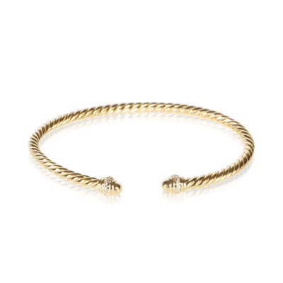 David Yurman Yellow Gold Diamond Cablespira Bracelet fv