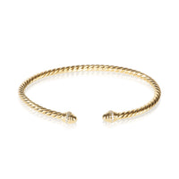 David Yurman Yellow Gold Diamond Cablespira Bracelet fv