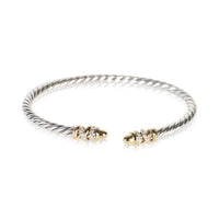 David Yurman Yellow Gold & Sterling Silver Diamond Petite Helena Bracelet fv