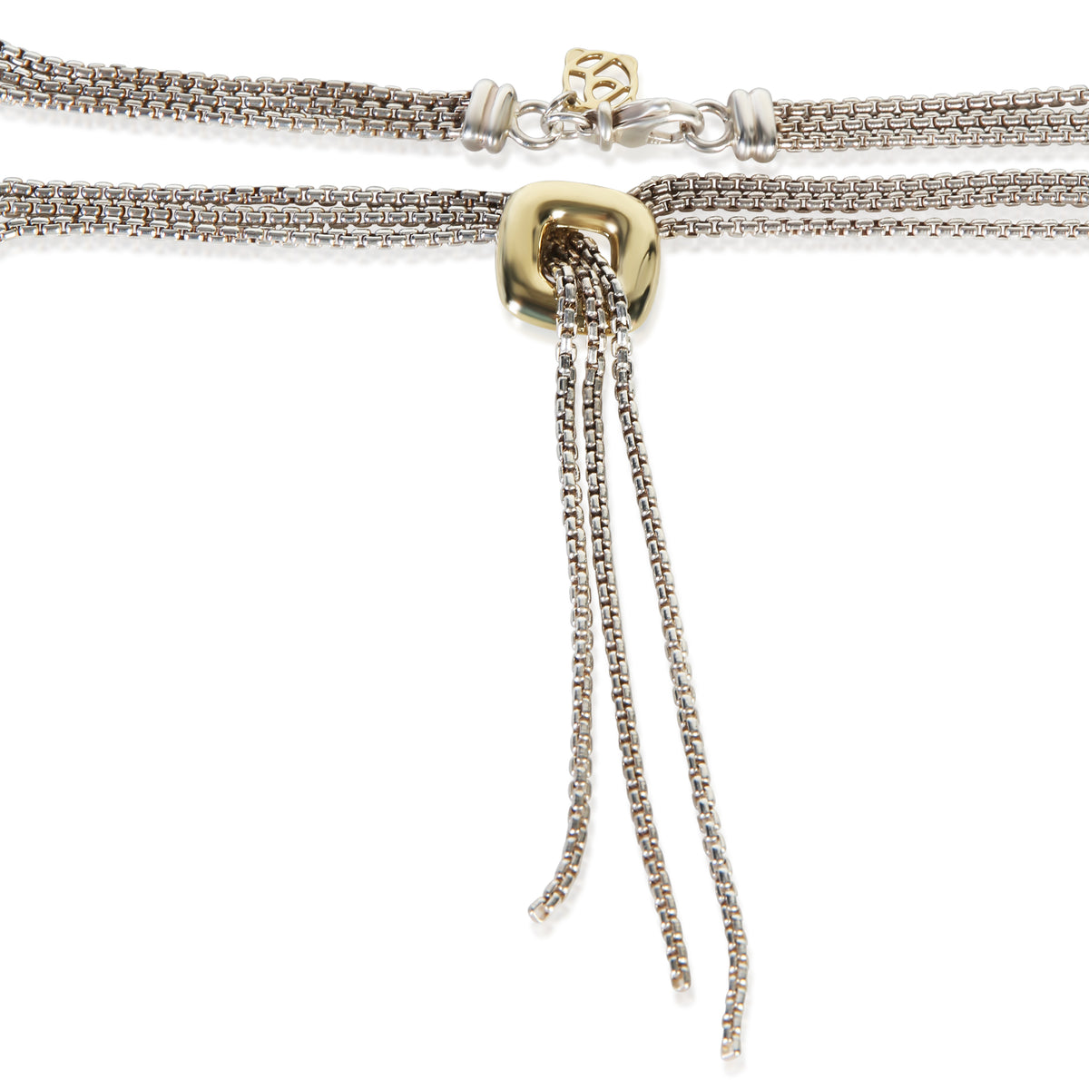 David Yurman Yellow Gold & Sterling Silver Waterfall Lariat Necklace 2