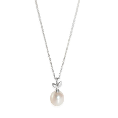 Tiffany & Co. Sterling Silver Pearl Paloma Picasso Olive Leaf Pendant fv