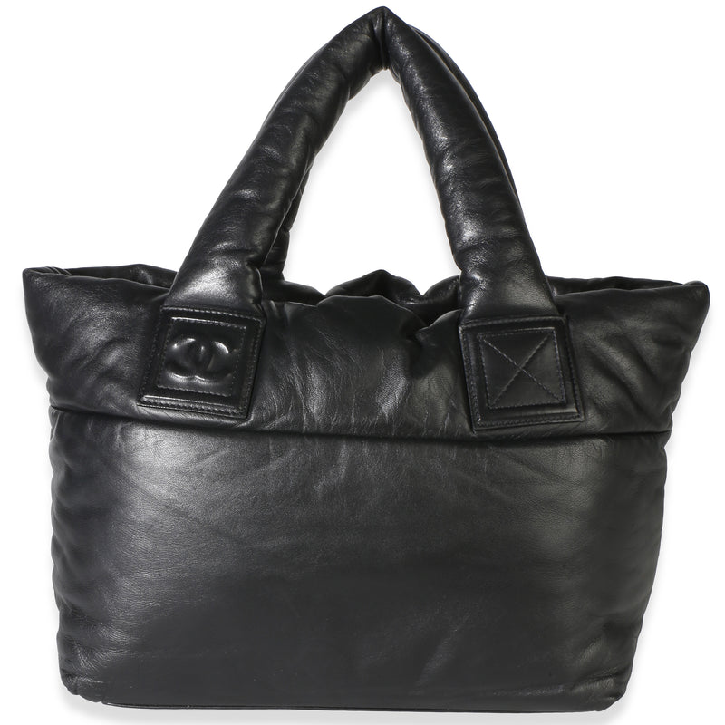 Chanel Black Burgundy Quilted Lambskin Small Coco Cocoon Reversible Tote Handbag id