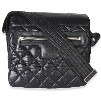 Chanel Black Quilted Nylon Small Coco Cocoon Messenger Bag Handbag id