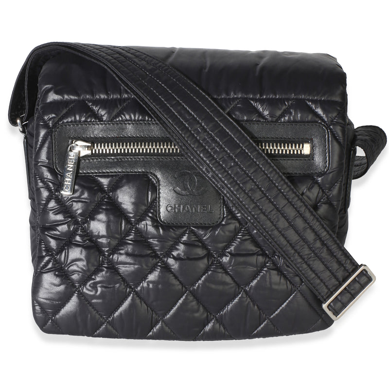 Chanel Black Quilted Nylon Small Coco Cocoon Messenger Bag Handbag id