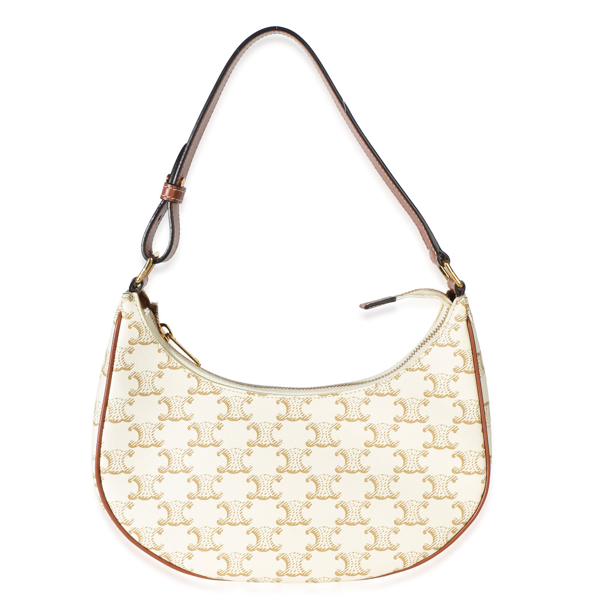Celine White Triomphe Canvas Ava Shoulder Bag Handbag id