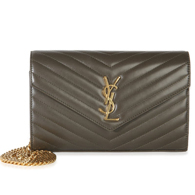 Saint Laurent Light Musk Quilted Lambskin Cassandre Chain Wallet Handbag id