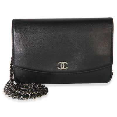 Chanel Black Caviar Sevruga Wallet On Chain Handbag id