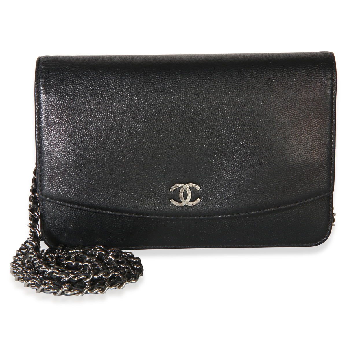 Chanel Black Caviar Sevruga Wallet On Chain Handbag id
