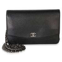 Chanel Black Caviar Sevruga Wallet On Chain Handbag id