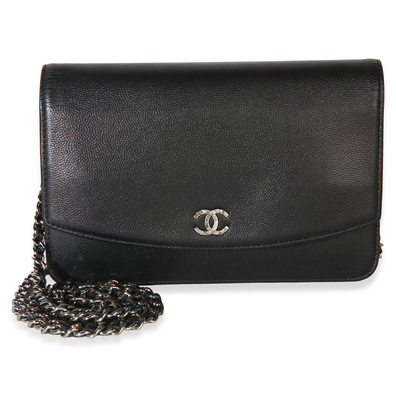 Chanel Black Caviar Sevruga Wallet On Chain Handbag id