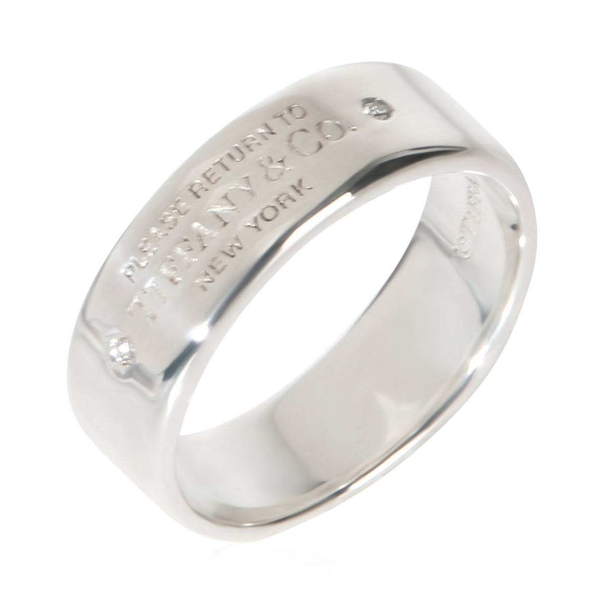 Tiffany & Co. Sterling Silver Diamond Return To Tiffany Ring clasp