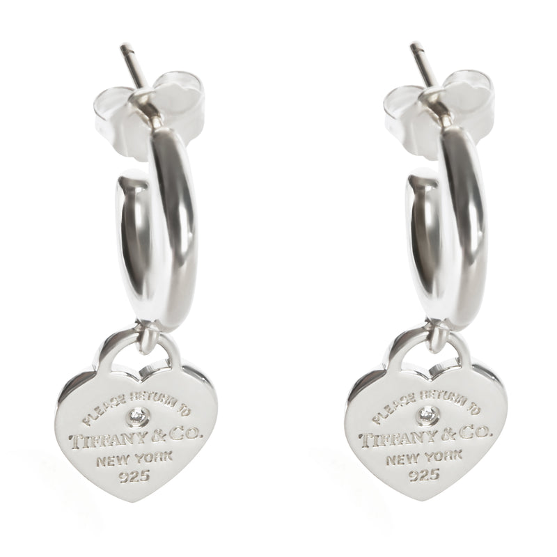 Tiffany & Co. Sterling Silver Diamond Return To Tiffany Earrings fv