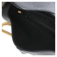 Christian Dior Black Grained Calfskin Medium Saddle Bag Handbag 10