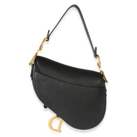 Christian Dior Black Grained Calfskin Medium Saddle Bag Handbag 5