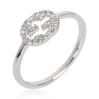 Gucci White Gold Diamond Interlocking G Ring 4