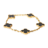 Van Cleef & Arpels Yellow Gold Onyx Vintage Alhambra Bracelet 2