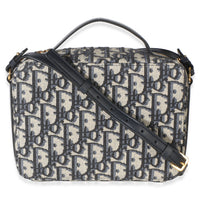 Christian Dior Blue Oblique Canvas 30 Montaigne Top Handle Box Bag Handbag 4