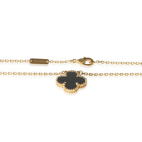 Van Cleef & Arpels Yellow Gold Onyx Vintage Alhambra Pendant 2
