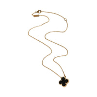 Van Cleef & Arpels Yellow Gold Onyx Vintage Alhambra Pendant 3