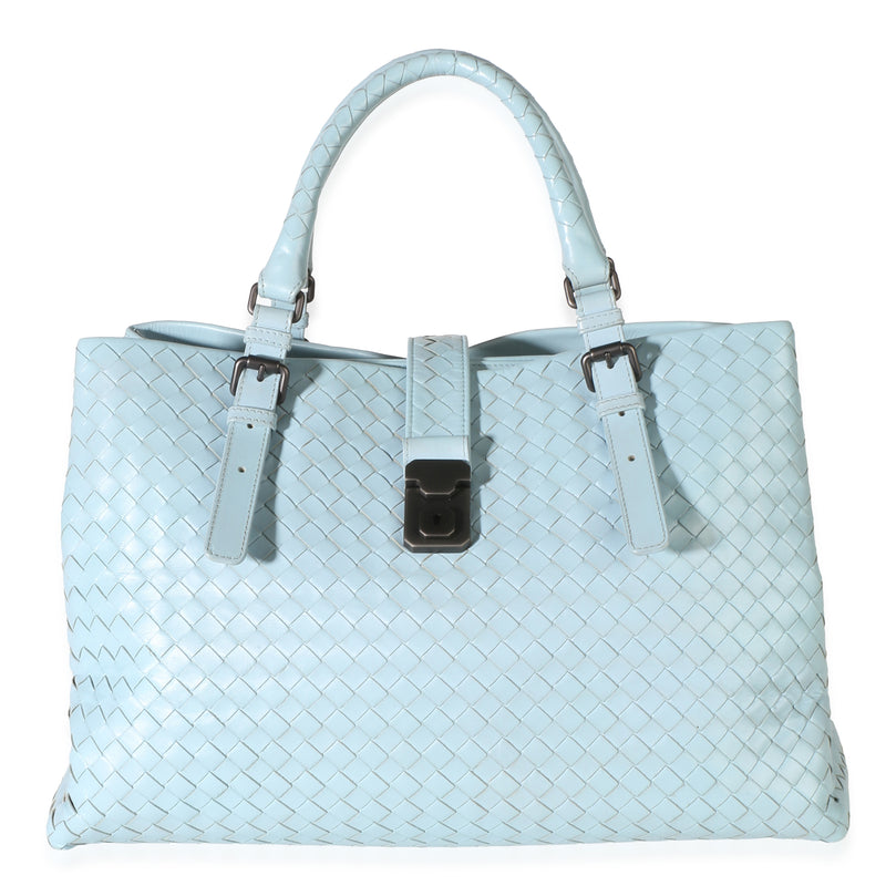 Bottega Veneta Light Blue Nappa Intrecciato Medium Roma Tote Handbag id