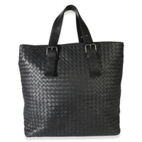 Bottega Veneta Black Nappa Intrecciato Buckle Tote Handbag id