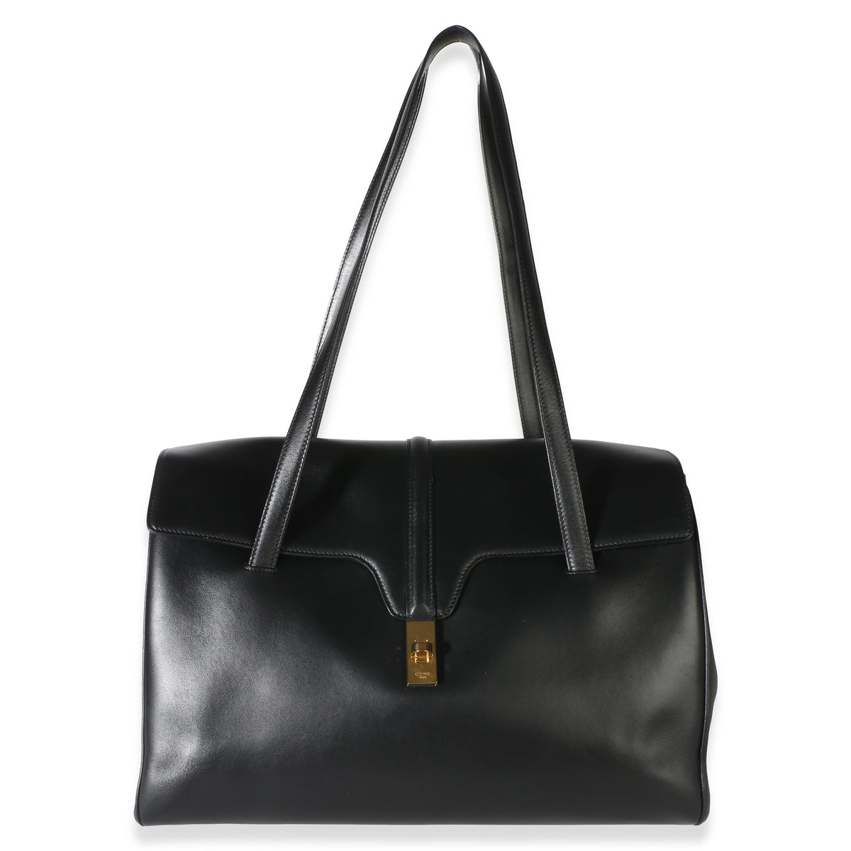 Celine Black Satinated Calfskin Large Soft 16 Bag Handbag id