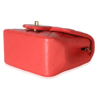 Chanel Dark Pink Quilted Lambskin Mini Square Flap Bag Handbag 6