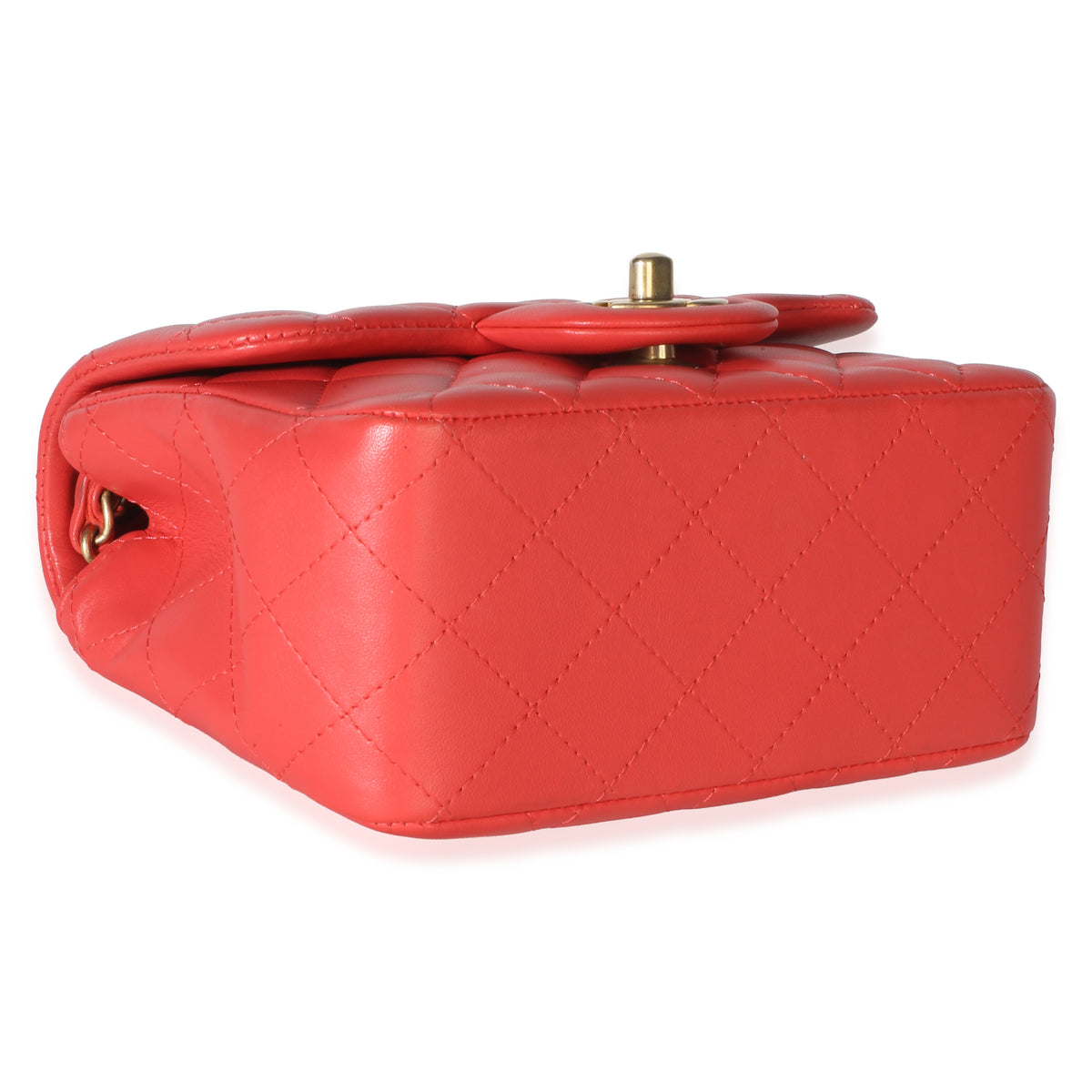 Chanel Dark Pink Quilted Lambskin Mini Square Flap Bag Handbag 7