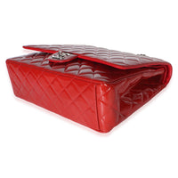 Chanel Red Quilted Patent Maxi Classic Double Flap Bag Handbag 7
