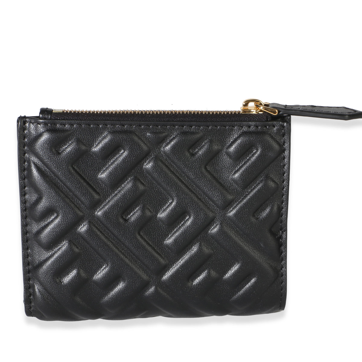 Fendi Black Nappa Zucca Compact Wallet Wallet 4