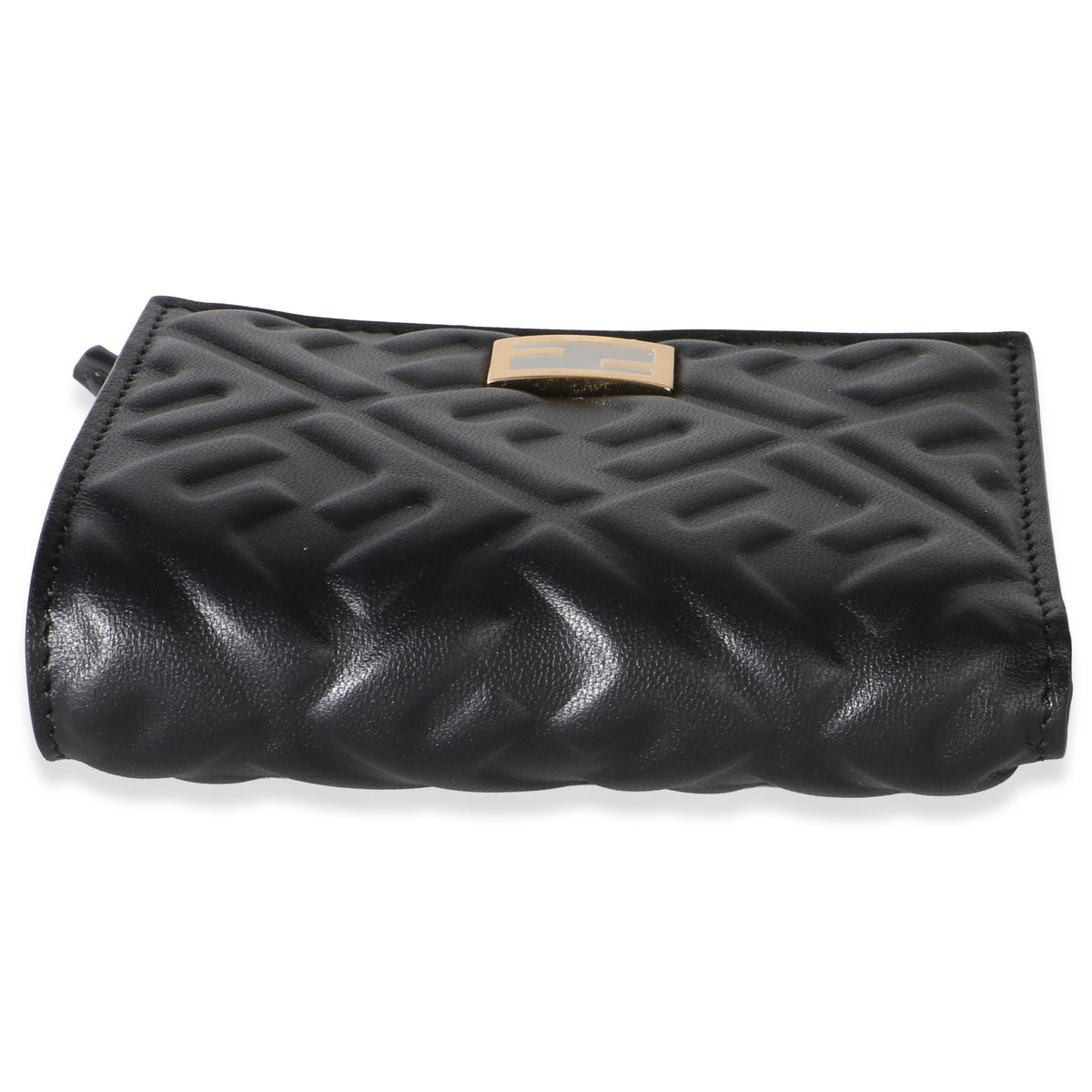 Fendi Black Nappa Zucca Compact Wallet Wallet 5