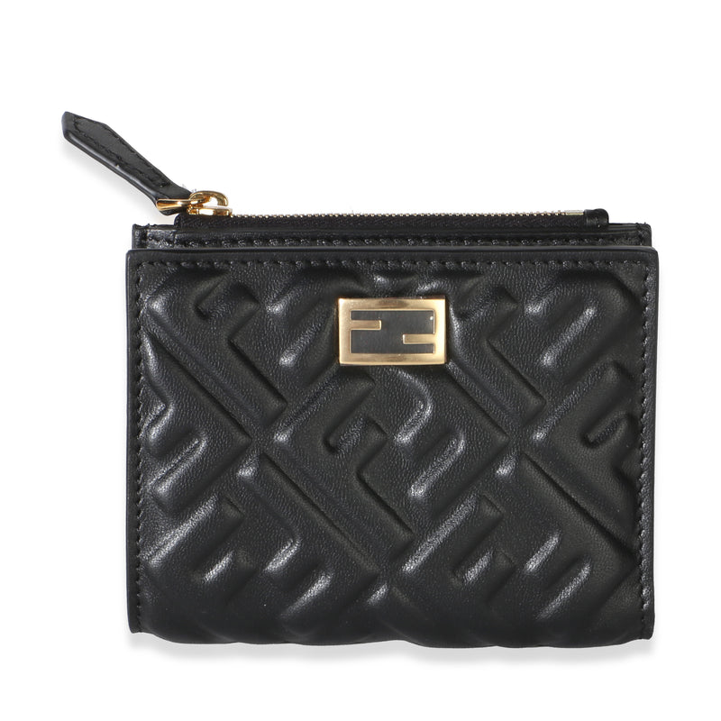 Fendi Black Nappa Zucca Compact Wallet Wallet id