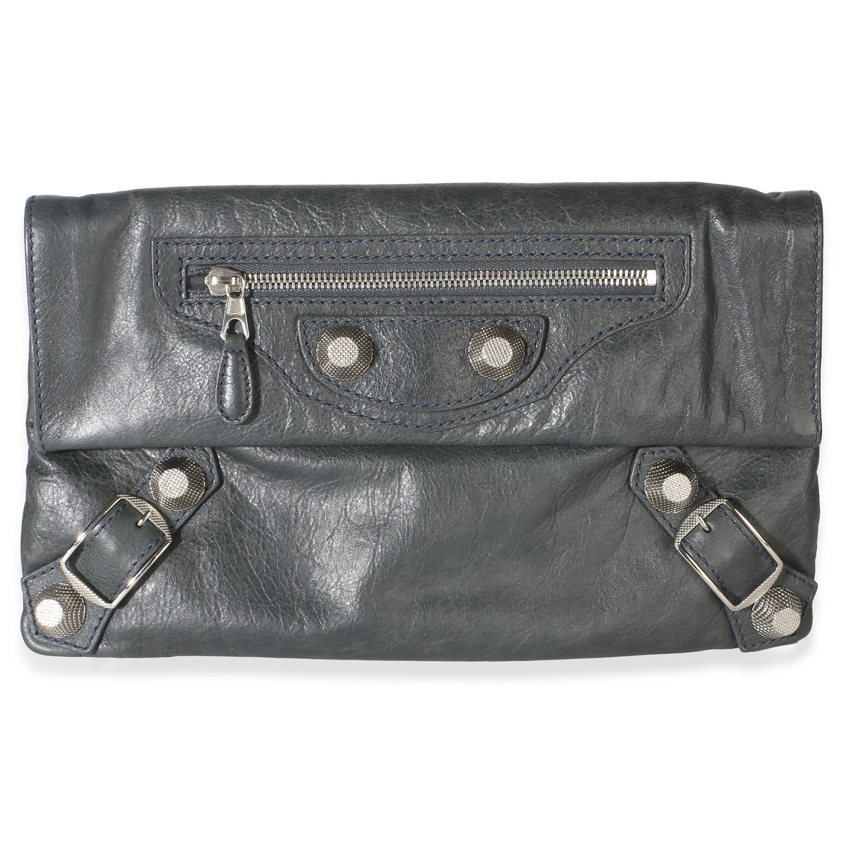 Balenciaga Black Lambskin Motocross Giant 21 Envelope Clutch Handbag id
