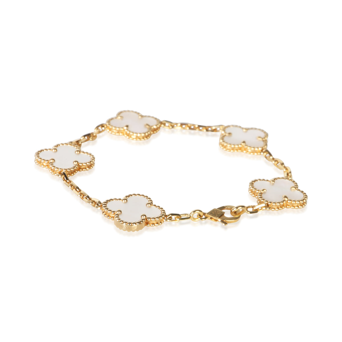 Van Cleef & Arpels Yellow Gold Mother Of Pearl Vintage Alhambra Bracelet 3