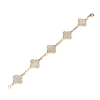 Van Cleef & Arpels Yellow Gold Mother Of Pearl Vintage Alhambra Bracelet clasp