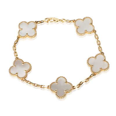 Van Cleef & Arpels Yellow Gold Mother Of Pearl Vintage Alhambra Bracelet fv