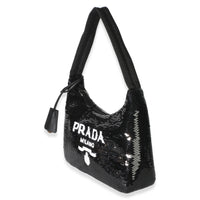Prada Black White Paillettes Sequin Mini Re Edition 2000 Bag Handbag 2