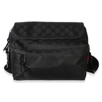 Gucci Black GG Nylon Medium Messenger Bag Handbag id