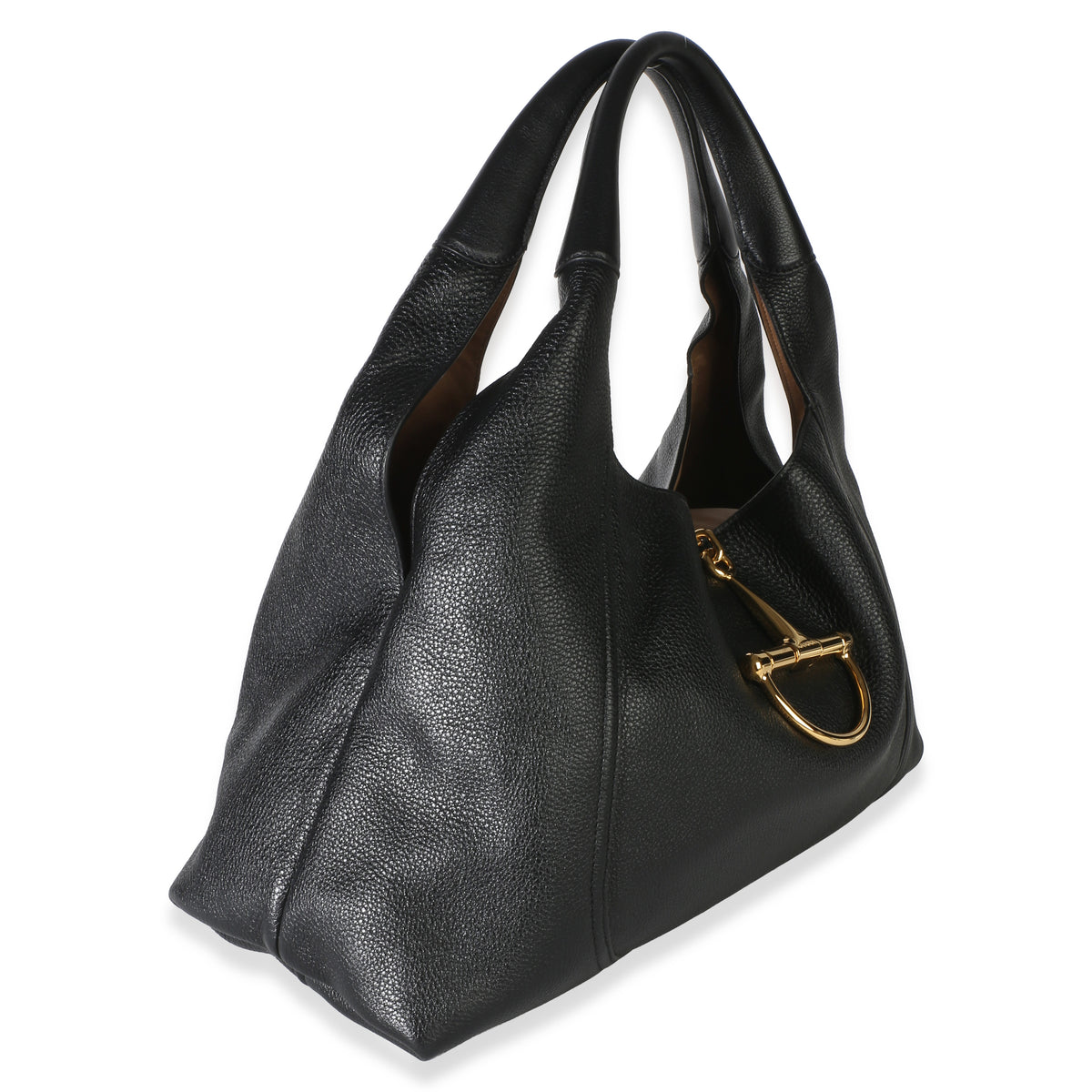 Gucci Black Grained Calfskin Softbit Maxi Shoulder Bag Handbag 3