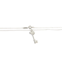 Tiffany & Co. Sterling Silver Diamond Heart Key Pendant 2