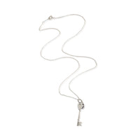 Tiffany & Co. Sterling Silver Diamond Heart Key Pendant 3