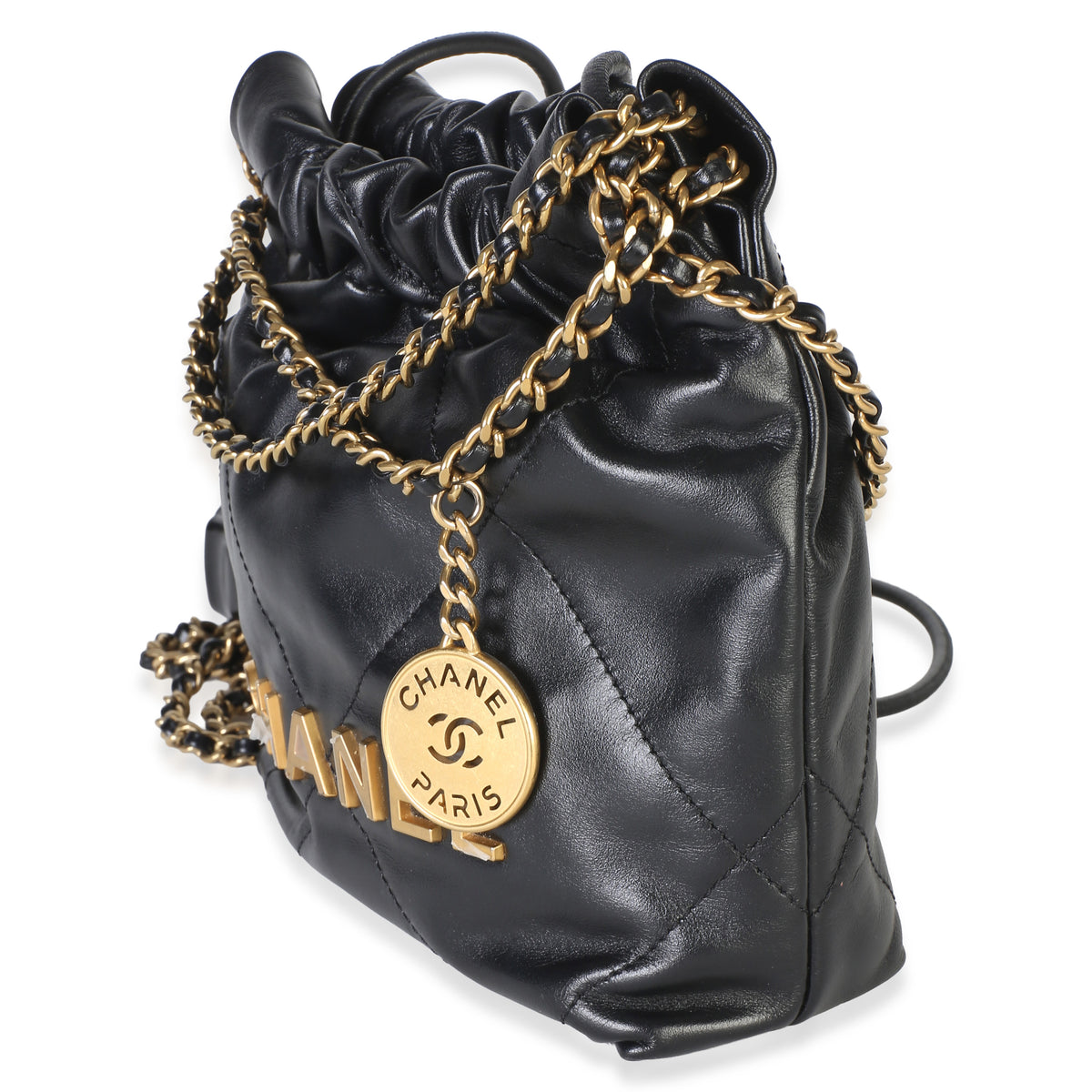 Chanel Black Quilted Calfskin  22 Mini Hobo Handbag 2