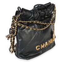 Chanel Black Quilted Calfskin  22 Mini Hobo Handbag 3