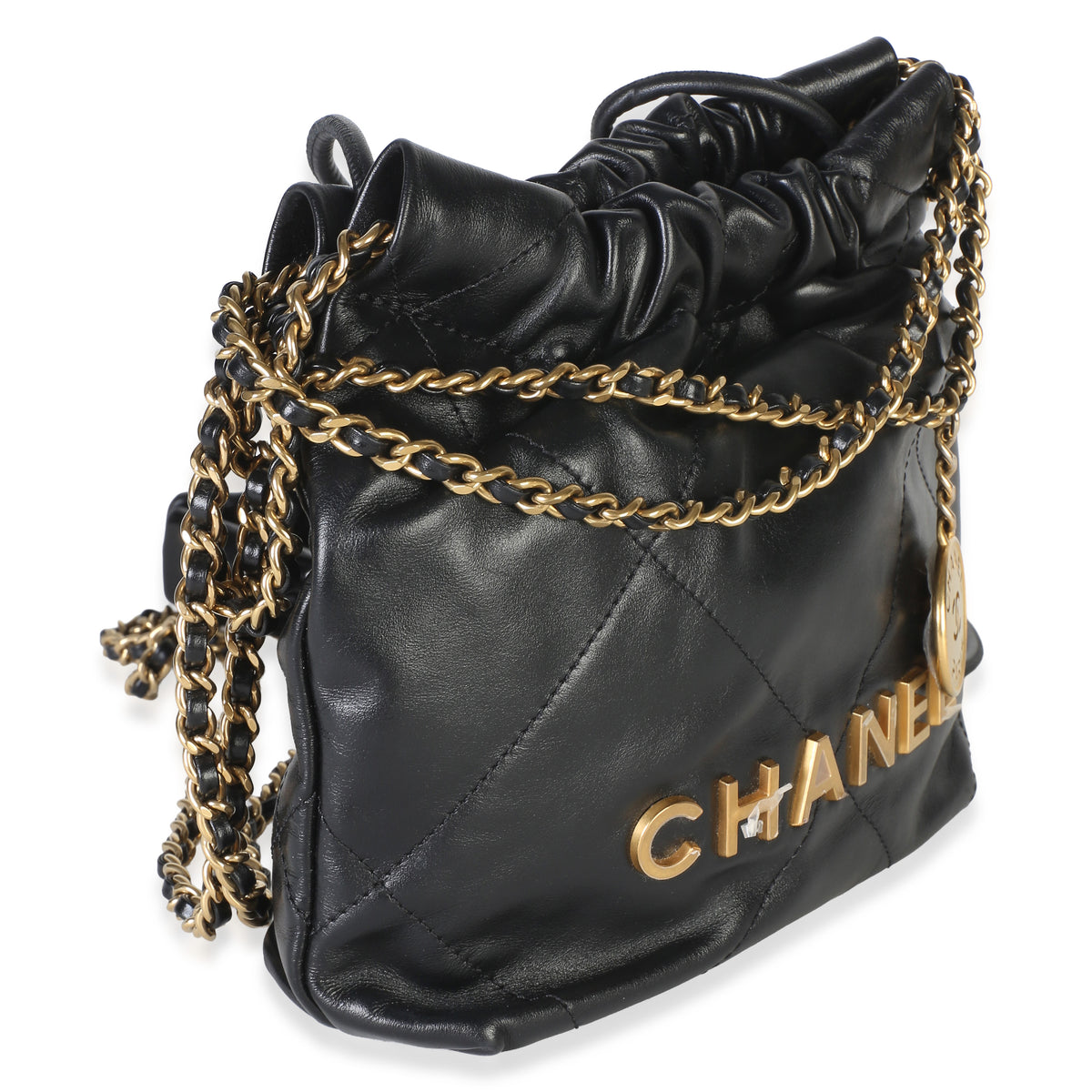 Chanel Black Quilted Calfskin  22 Mini Hobo Handbag 3