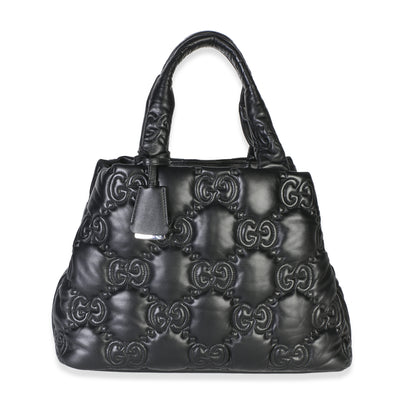 Gucci Black GG Matelasse Calfskin Large Tote Handbag id