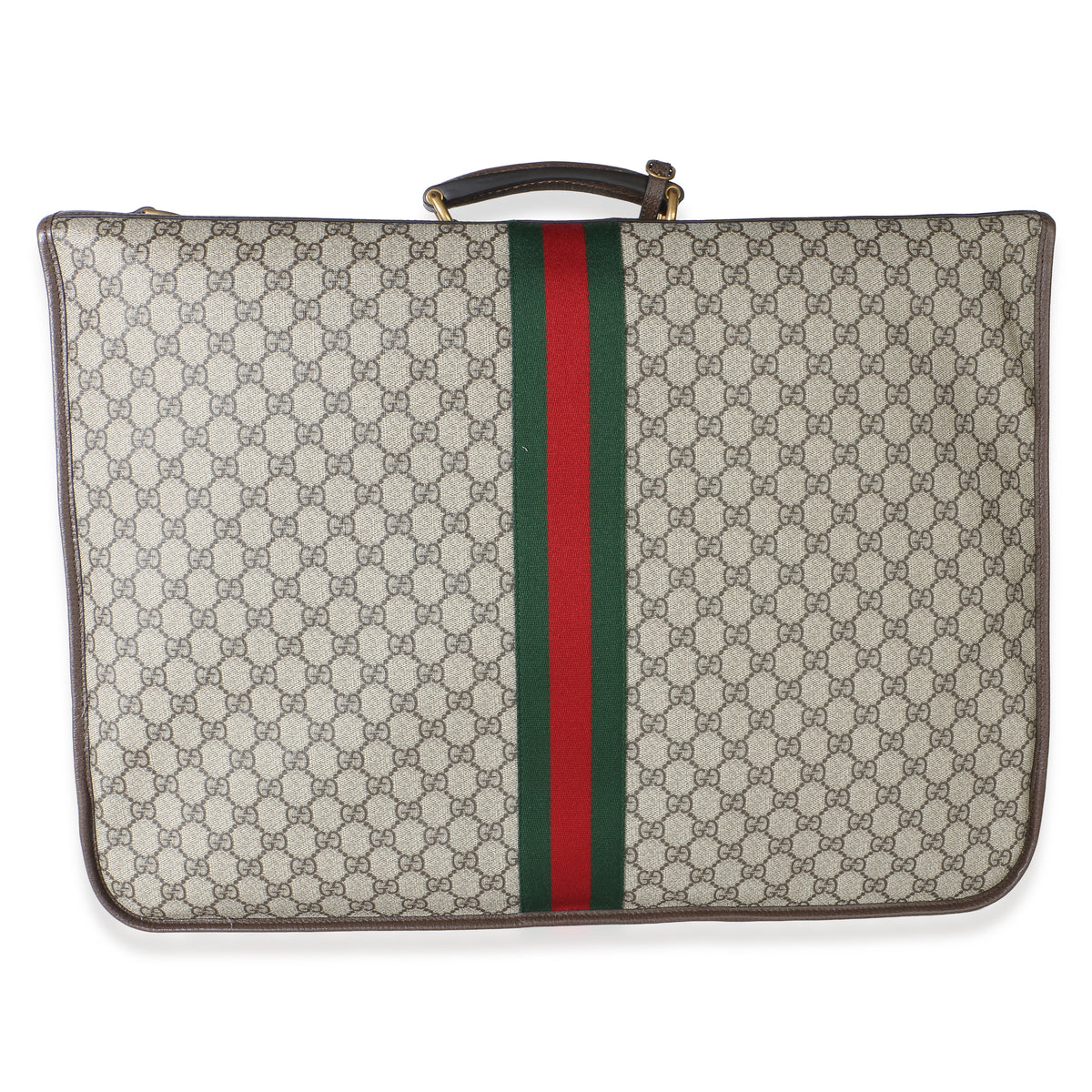 Gucci Beige GG Supreme Canvas Textured Dollar Calfskin Web Ophidia Savoy Garment Handbag 4