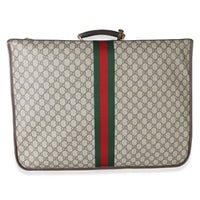 Gucci Beige GG Supreme Canvas Textured Dollar Calfskin Web Ophidia Savoy Garment Handbag 4
