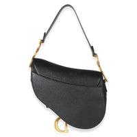 Christian Dior Black Grained Calfskin Medium Saddle Bag Handbag 4